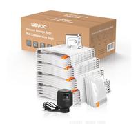 Wevac 20 Piezas Bolsas Ropa al Vacio (4 Jumbo, 4 Grandes, 4 Medianas, 4 Pequeñas, 4 Enrollables) con Bomba Eléctrica, Doble Sello de Cremallera, Sacos Vacuo Para Guardar Ropa, Mantas y Edredones