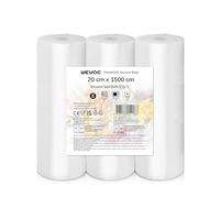 Wevac bolsas para envasar al vacio alimentos, 200 Bolsas 15x25cm bolsas al vacio Gofradas para envasadora al vacio domestica, preparación de comidas y cocina sous vide, BPA Free