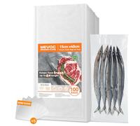 Wevac Core 100 Bolsas de Vacío 15x40 cm, para Alimentos de Gran Longitud | Gofradas, Sin BPA, Resistentes y Herméticas, Ideales para Congelación y Sous Vide de Patas de Pulpo, Bacalao, Lomo y Mojama