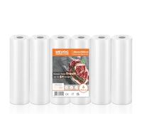 Wevac Core 6 Rollos Bolsas de Vacío 28x300cm, Pack Ahorro Gofradas