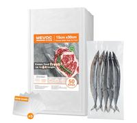 Wevac Core Bolsas de Envasado al Vacío 15×30 cm - 50 Uds - Ultra Resistentes con 5 Láminas Anti-Perforación - Bolsa Alimentaria para Congelar, Conservar y Cocinar Sous-Vide
