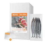 Wevac Core Bolsas de Vacío Alimentos (15x30 cm, 100 uds), con 5 Discos de Protección Antipinchazos, Resistente a Perforaciones, Bolsas de Envasar Resistentes para Conservación y Cocina Sous Vide