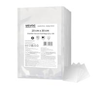 Wevac Core Bolsas de Vacío Lisas 20x30cm 100 Uds - SOLO para Máquinas de Cámara, Calidad Profesional Hostelería, Alta Barrera, Sin BPA