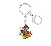 WEVENI Acrílico Cool Punk Roca Música Llavero Calavera DJ Llavero Accesorios Punk Regalos para Mujeres Niñas Amantes de la Música Charms Monedero (Amarillo)