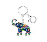 WEVENI Acrílico Estética Elefante Llavero Bohemio Llaveros Boho Accesorios Elefante Regalos para Mujeres Niñas Bolsa Llavero Charms (Azul)