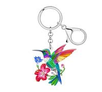 WEVENI Acrílico Floral Colibrí Llavero Pájaro Charms Colibrí Regalos para Mujeres Niñas Monedero Mochila Accesorios Llaves del Coche