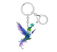 WEVENI Acrílico Floral Colibrí Llavero Pájaro Charms Colibrí Regalos para Mujeres Niñas Monedero Mochila Accesorios Llaves del Coche