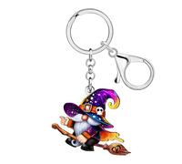WEVENI Acrílico Gnomo Brujo Llavero Halloween Llavero Accesorios Sombrero de Bruja Encantos Gnomos Regalos para Mujeres Niñas Bolsa Encanto (Violeta)
