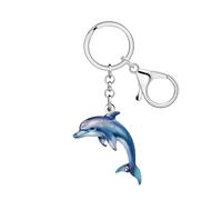 WEVENI Acrílico Llavero Delfín Azul Llaveros Animal Amante Regalos para Mujeres Niñas Niños Mochila Accesorios Monedero Charms (Azul)