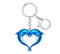 WEVENI Acrílico Llavero Delfín Azul Llaveros Animal Amante Regalos para Mujeres Niñas Niños Mochila Accesorios Monedero Charms (Marina)