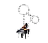 WEVENI Acrílico Piano Llavero Músico Regalos para los Amantes de la Música Piano Jugadores Mujeres Profesor Mochila Accesorios Monedero Charms (Negro)