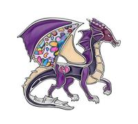 WEVENI Aleación Fantasía Dinosaurio Dragón Broche Esmalte Pin para Mujer Señora Chica Moda Regalo de la Joyería, Moyen, aleación de zinc esmaltado, No Gemstone