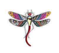 WEVENI Broche de aleación de cristal con libélula para insectos, joyería esmaltada para mujeres y niñas, bufanda, vestido, adorno de regalo (multicolor), Esmalte, níquel