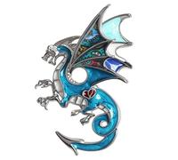 WEVENI Broche de aleación de fantasía, dinosaurio, dragón, esmaltado, para mujer, niña, joyería de moda para regalo, 37mm x 28mm, Metal Esmalte, No es una piedra preciosa