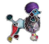 WEVENI Broche de aleación para perro de caniche lindo esmalte Pin bufanda traje accesorios de vestir para mujeres dama niña joyería regalos, Metal Esmalte, no conocido,