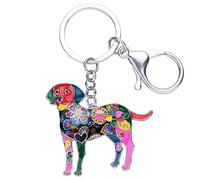 WEVENI Esmalte aleación Labrador perro llavero accesorios Pet joyería coche cartera encantos para mujeres niñas, Multicolor,