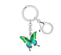 WEVENI Lindo Llavero de la Mariposa Acrílico Bug Joyería Buterrfly Regalos para Mujeres Niñas Bolso Charms Coche Llaveros Accesorios (Verde)