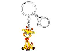 WEVENI Lindo regalo de jirafa para mujeres y niñas, llavero de jirafa de acrílico con animales de la selva, accesorios para llaves de coche, Jirafa C, W2L2