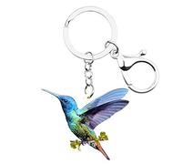 WEVENI Llavero acrílico de colibrí para regalo de pájaros, joyería para mujeres y niñas, bolso de mano, accesorios para bolso de coche, Verde, W2L2