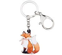 WEVENI Llavero acrílico de dibujos animados con diseño de zorro, joyería bonita para mujeres y niñas, dijes de coche, Fox A, W2L2