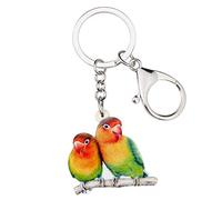 WEVENI - Llavero acrílico de loro, cacatúa, joyería de pájaro para mujeres y niñas, bolsa de llaves de coche, multicolor, Medium