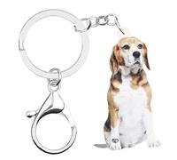 WEVENI Llavero acrílico lindo Beagle perro accesorios para mujeres niñas bolso coche encantos, Beagle C