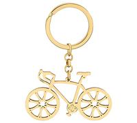 WEVENI Llavero de acero inoxidable para bicicleta de carretera, llavero de bicicleta, joyería para mujeres y niñas, Dorado Plateado