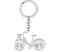 WEVENI Llavero de acero inoxidable para bicicleta de carretera, llavero de bicicleta, joyería para mujeres y niñas, Plata B