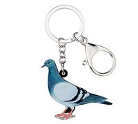 WEVENI Llavero de acrílico con diseño de paloma para mujeres y niñas, Azul, W2L2