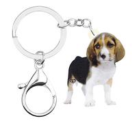 WEVENI - Llavero de acrílico con diseño de perro Beagle, accesorios para mujeres y niñas (Beagle)