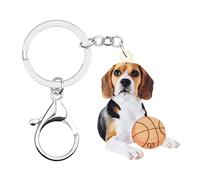 WEVENI - Llavero de acrílico con diseño de perro Beagle, accesorios para mujeres y niñas (marrón)