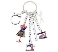 WEVENI - Llavero de aleación esmaltada para máquina de coser, de hierro, llavero de joyería para mujeres y niñas, bolso de coche