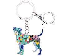 WEVENI Llavero de aleación esmaltada para perro boxeador dulce mascota llavero joyería para mujeres niñas bolso bolso coche bolso