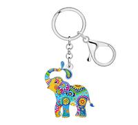 WEVENI Llavero de elefante acrílico lindo llavero amante de los animales regalos para mujeres niñas niños mochila accesorios monedero llavero, cielo, M