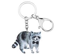 WEVENI Llavero de mapache del norte de acrílico, regalos para mujeres y niñas, bolsa de llaves de coche, Gris, Acrylic