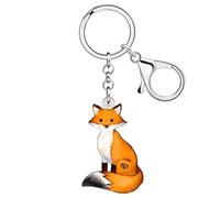 WEVENI Llavero de zorro de dibujos animados de acrílico, joyería linda para mujeres y niñas, bolsa de cartera, dijes de coche, Fox B, W2L2