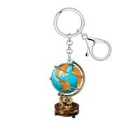 WEVENI Llavero Plano Acrílico Globo Terráqueo,Planeta Tierra Regalos Creativos de Viaje para Mujeres Viajeras Charms para Bolsos Accesorios (Azul)