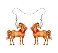 WEVENI Pendientes acrílicos para amantes de los caballos, aretes colgantes únicos de caballo, aretes de vaquera campestre, accesorios de joyería occidental, regalos ecuestres geniales para mujeres
