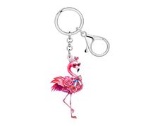 WEVENI Regalos inspiradores de flamencos para mujeres niñas flamenco rosa llavero mochila bolso encantos coche llavero accesorios, Rosash, M