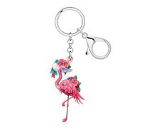 WEVENI Rosa Flamingo Regalos Estética Flamenco Llavero Regalos De Inspiración Para Las Mujeres Amantes De Las Aves Bolso Llavero Charms (Rosa)