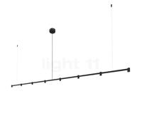 Wever & Ducré Trace 3.0, lámpara de suspensión LED lineal - 8 focos, negro - 3.000 K