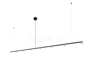 Wever & Ducré Trace 3.0, lámpara de suspensión LED lineal - 8 focos, negro/champán - 2.700 k