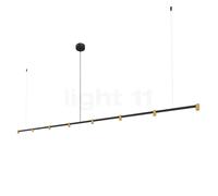 Wever & Ducré Trace 3.0, lámpara de suspensión LED lineal - 8 focos, negro/champán - 3.000 k