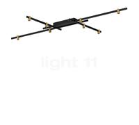 Wever & Ducré Trace Grid 1.0, lámpara de techo LED, negro/champán