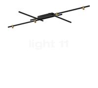 Wever & Ducré Trace Grid 2.0, lámpara de techo LED, negro/champán