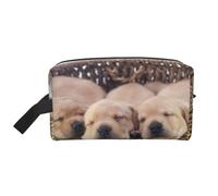 WEVFGHI Labradores Cachorros Pequeños Golden Retriever, Bolsa de Maquillaje Bolsa de cosméticos Bolsa de artículos de tocador de Viaje portátil Organizador de Bolsa de Maquillaje