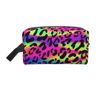 WEVFGHI Patrón geométrico Brillante de neón Abstracto, Bolsa de Maquillaje Bolsa de cosméticos Bolsa de artículos de tocador de Viaje portátil Organizador de Bolsa de Maquillaje