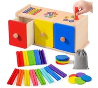 WEVOL Juguetes Niños 1 2 3 Años, 3 en 1 Juguetes Montessori de Madera 1-3 Años Juego de Clasificación por Color y Forma, Montessori Juegos Educativos Aprendizaje Sensorial Regalos para Niños Niñas