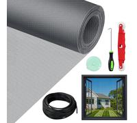 WEVOL Mosquiteras para Ventanas, 120x130cm Tela Mosquitera Ventana Ajustable Sin Perforar, Malla Mosquitera Ventana con Kit de Instalación, Rollo Mosquitera Fibra de Vidrio Ventanas Puertas Patios