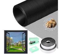 WEVOL Mosquiteras para Ventanas, 120x250cm Tela Mosquitera Ventana Ajustable Sin Perforaciones, Malla Mosquitera Ventana con Adhesiva, Rollo Mosquitera Fibra de Vidrio para Ventanas Puertas Patios